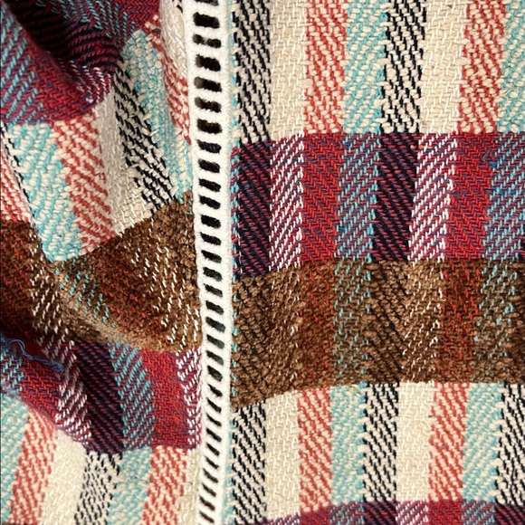 dRA Kelsey Plaid Fringe Ruffle Top Medium - Picture 7 of 9